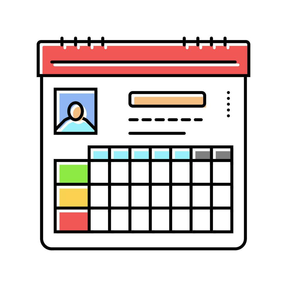 training schedule motivation color icon vector illustration