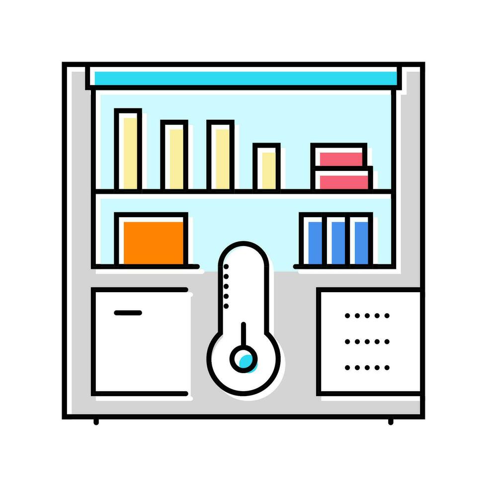 medication storage pharmacist color icon vector illustration