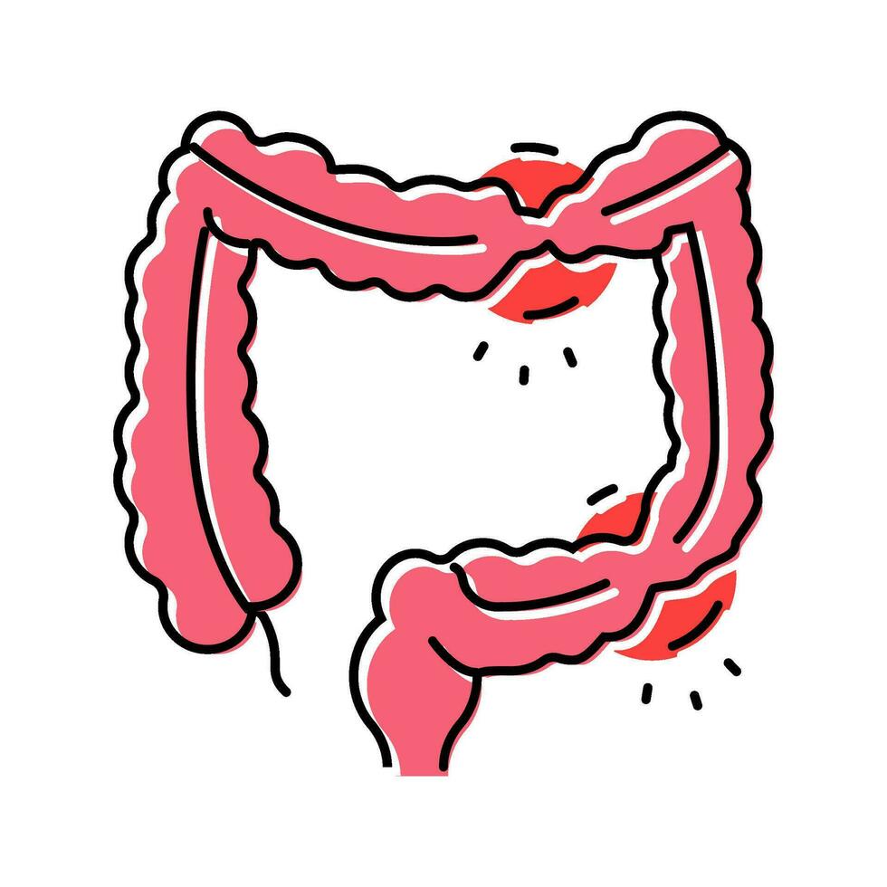 irritable bowel syndrome color icon vector illustration