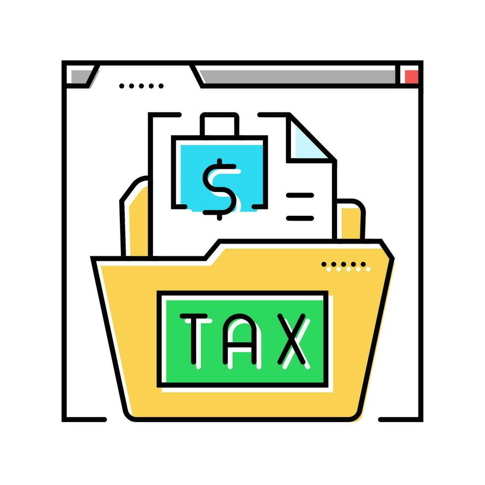 impuesto conformidad color icono vector ilustración