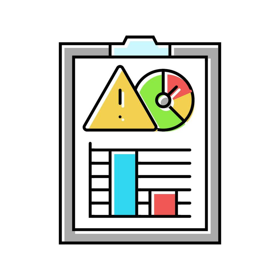 informes riesgo color icono vector ilustración