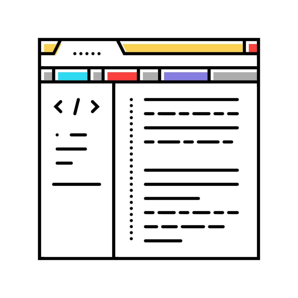 base de datos guiones color icono vector ilustración