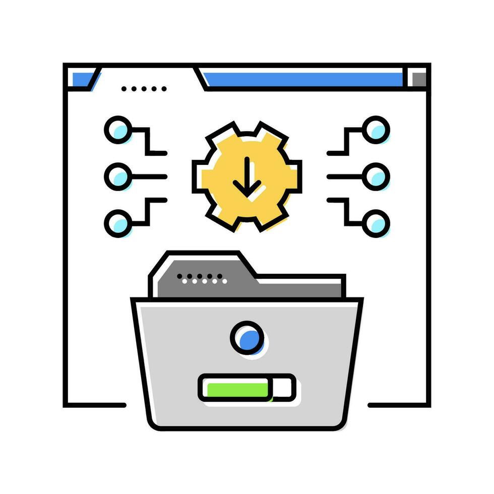 system integration analyst color icon vector illustration