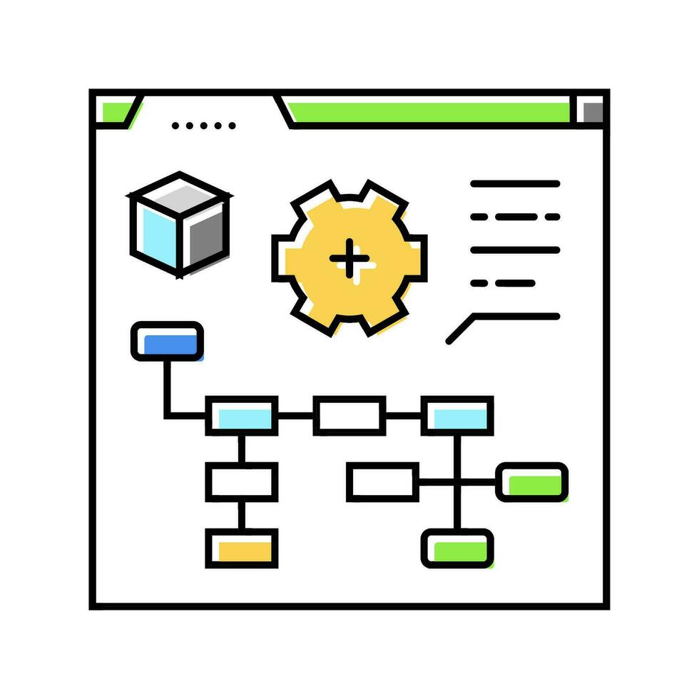 process modeling analyst color icon vector illustration