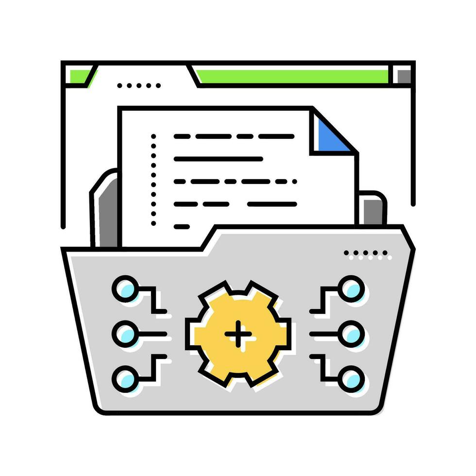 system documentation analyst color icon vector illustration