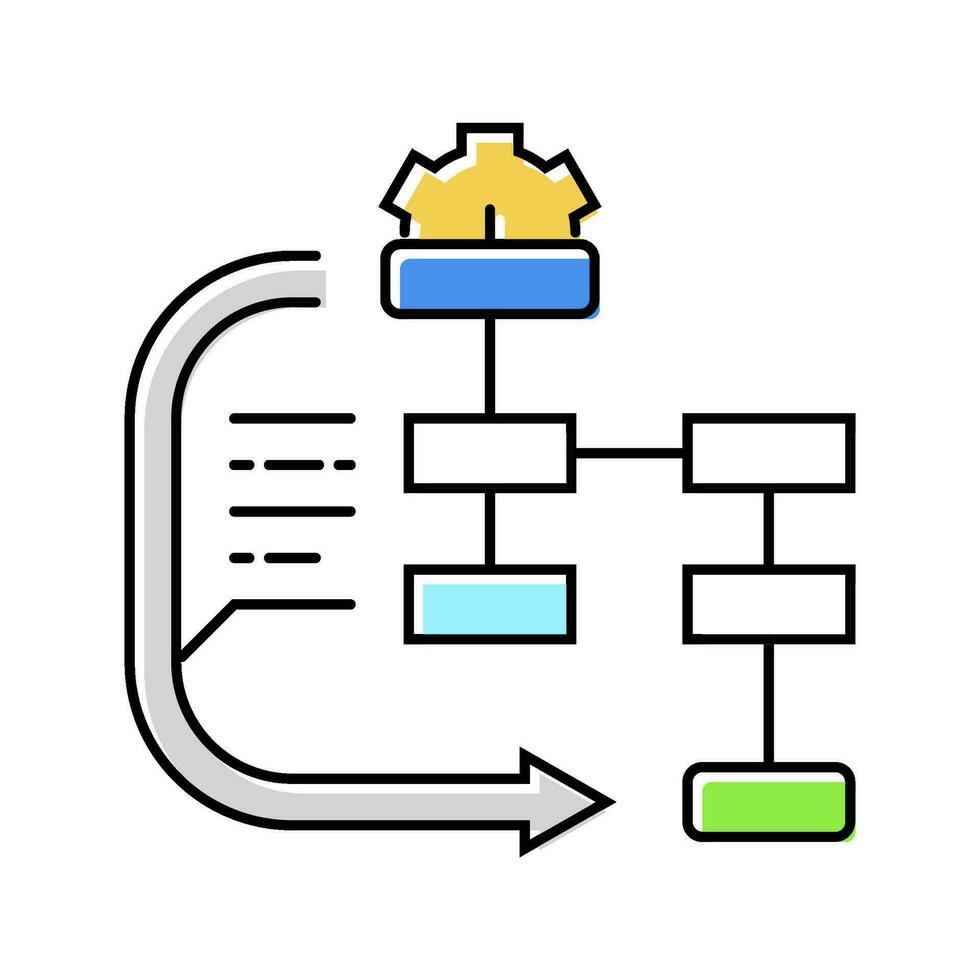 uml diagramas analista color icono vector ilustración