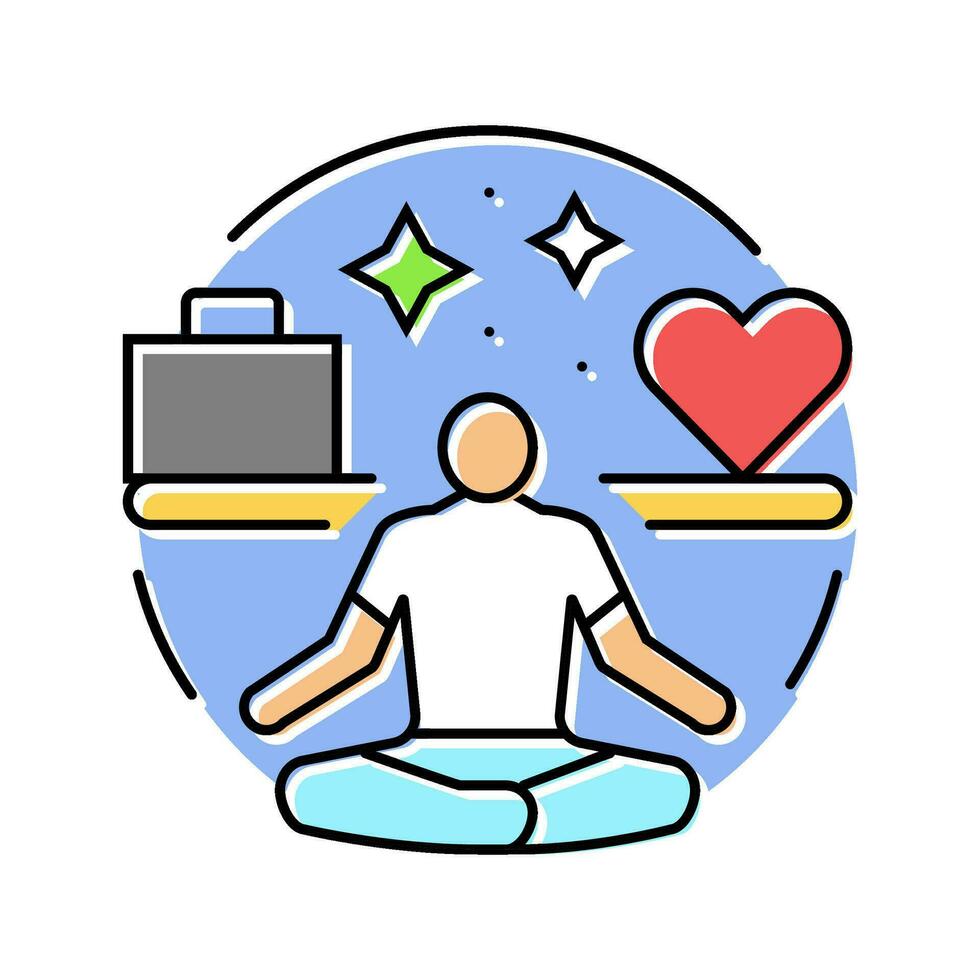 work life balance motivation color icon vector illustration