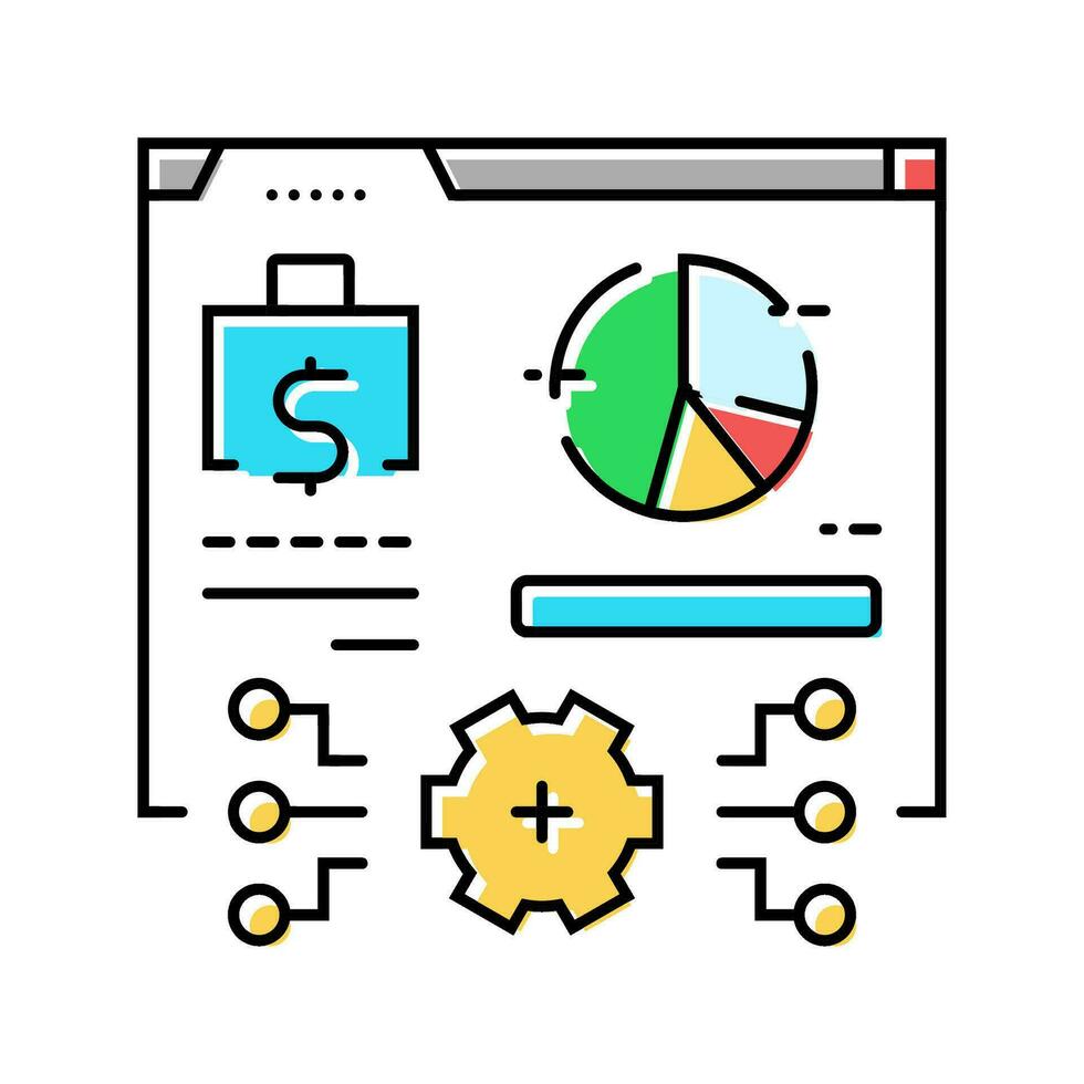 accounting software color icon vector illustration