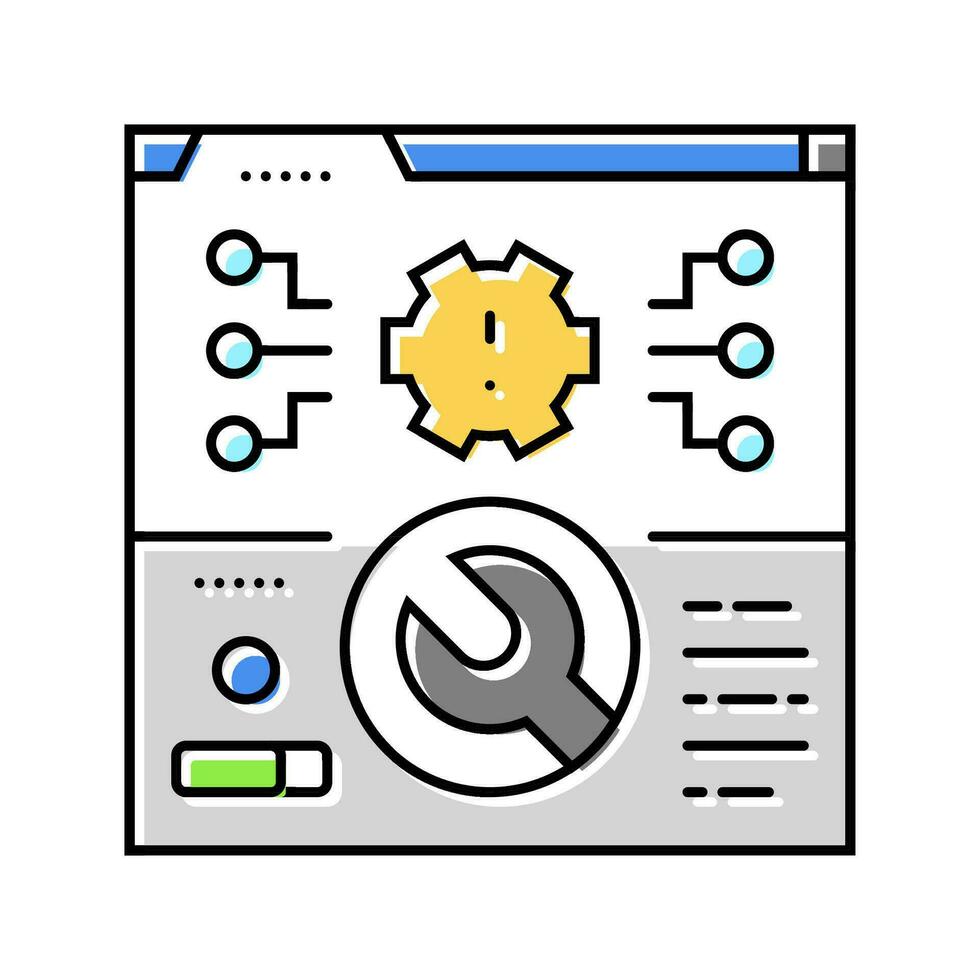 system maintenance analyst color icon vector illustration