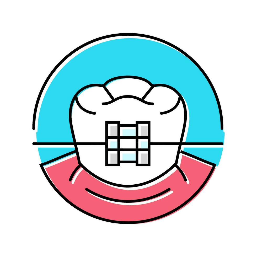 orthodontic braces color icon vector illustration