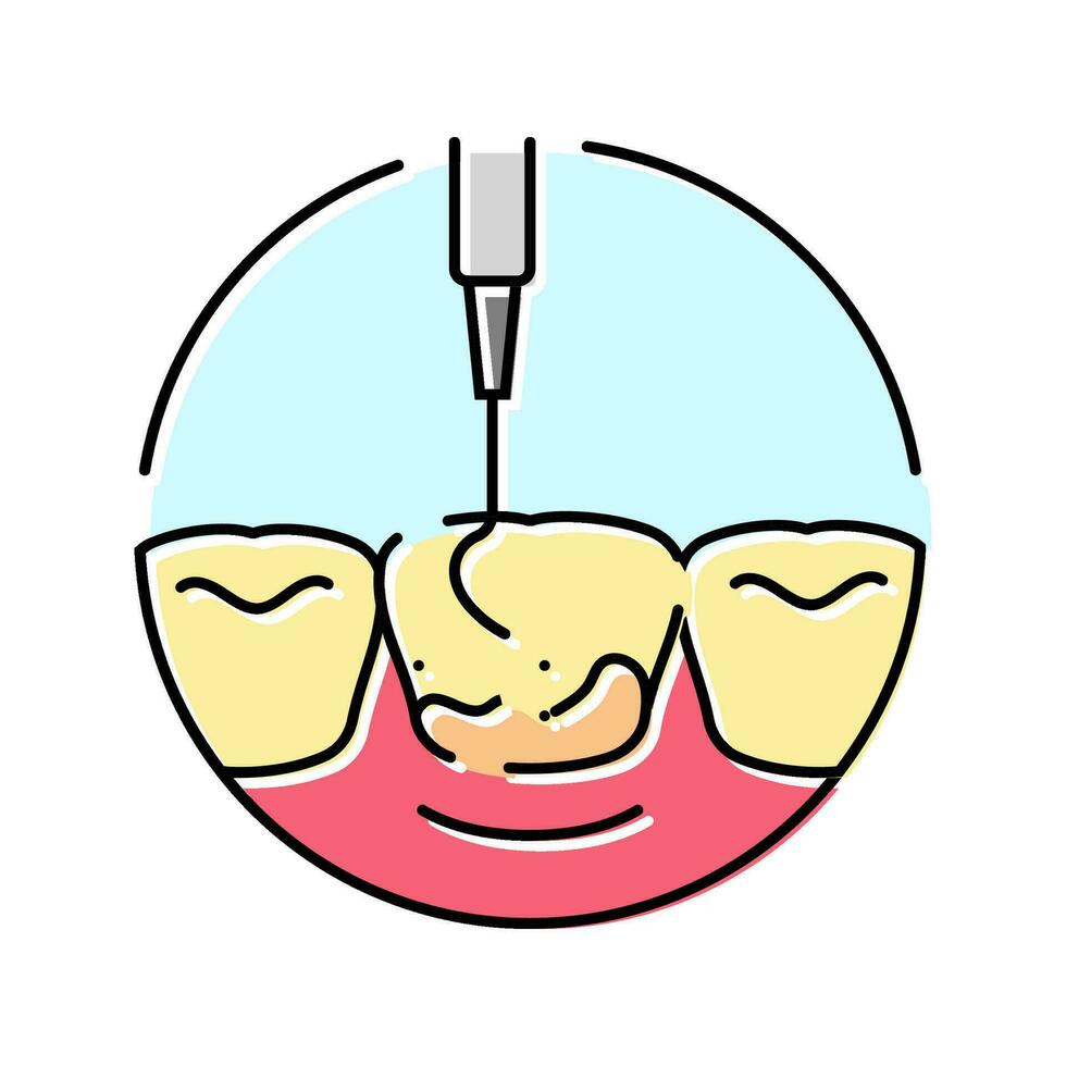 scaling dental procedure color icon vector illustration