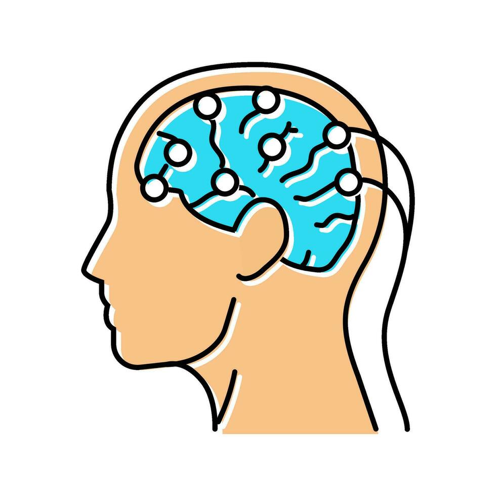 seizure diagnosis neurologist color icon vector illustration