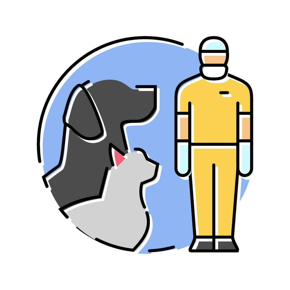 veterinario técnico animal color icono vector ilustración