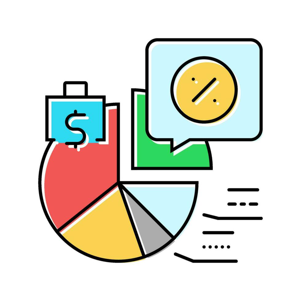 profit margin color icon vector illustration