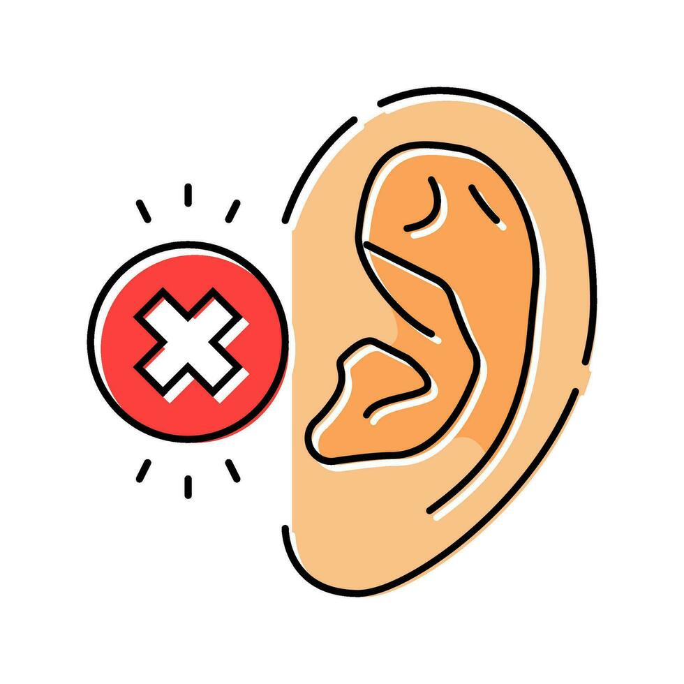 hearing loss audiologist doctor color icon vector illustration