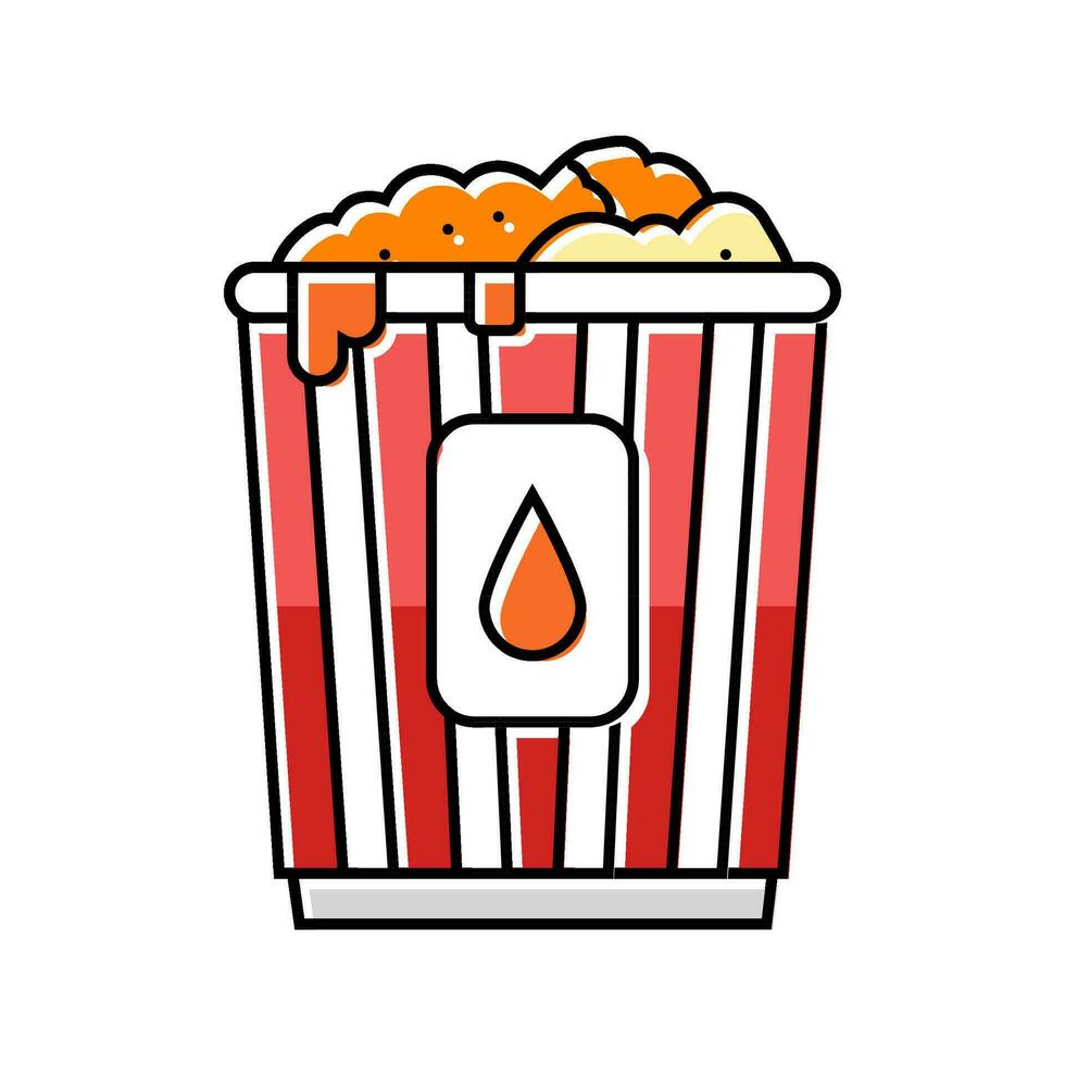 caramel popcorn food color icon vector illustration