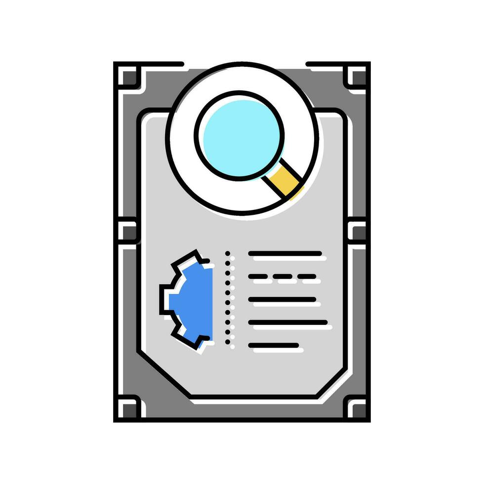 hardware diagnosis repair computer color icon vector illustration