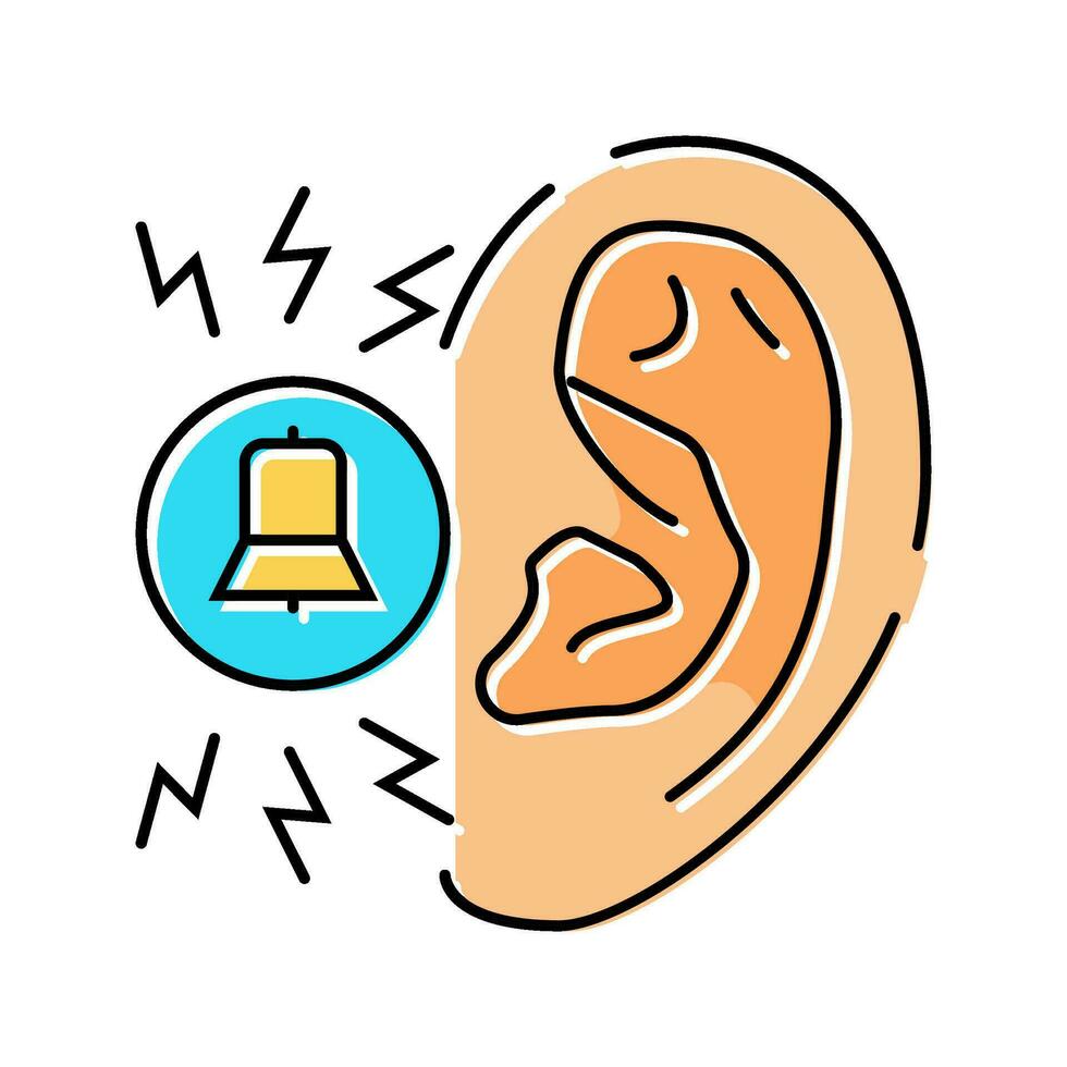 tinnitus alivio audiólogo médico color icono vector ilustración