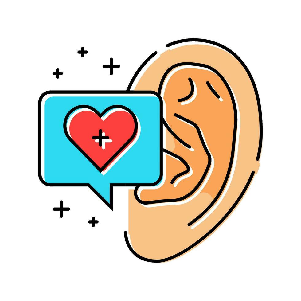 hearing health audiologist doctor color icon vector illustration