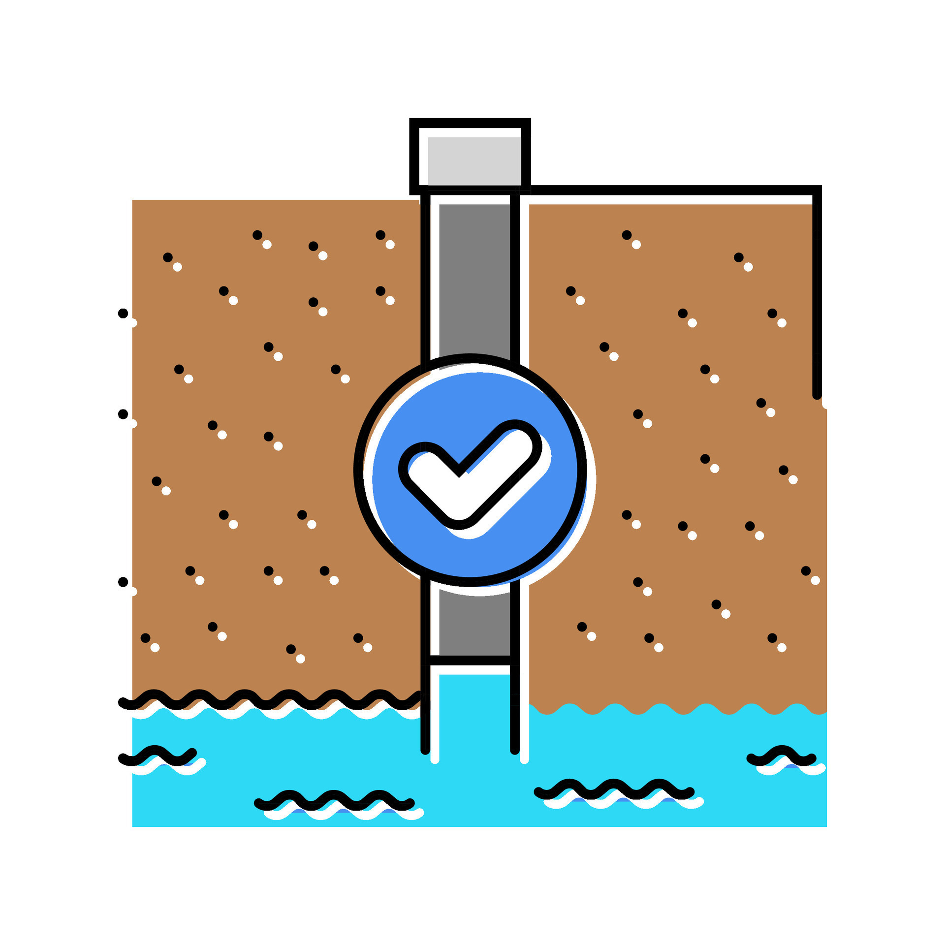 contaminant detection hydrogeologist color icon vector illustration ...
