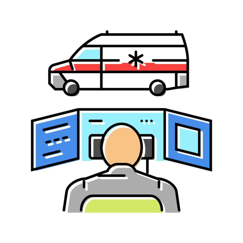 ambulancia envío color icono vector ilustración