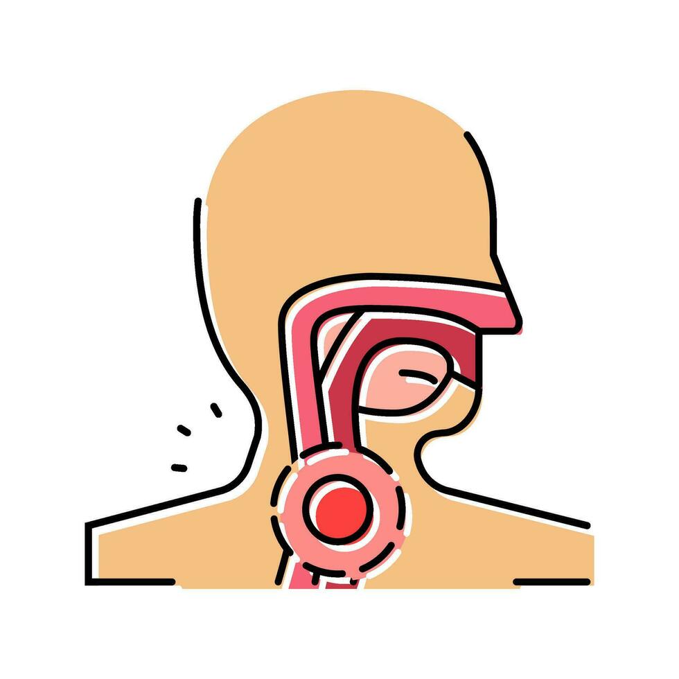 esophageal disorders gastroenterologist color icon vector illustration