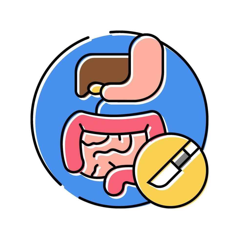 gastrointestinal cirugía color icono vector ilustración