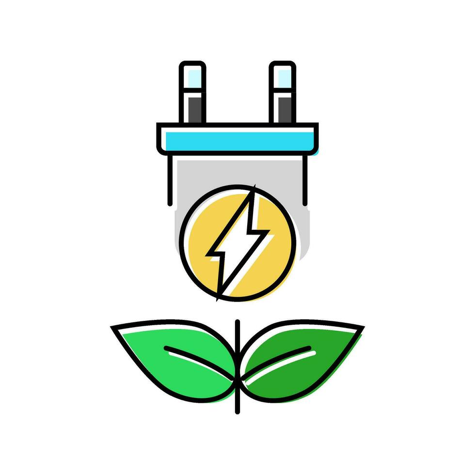 clean energy electric color icon vector illustration