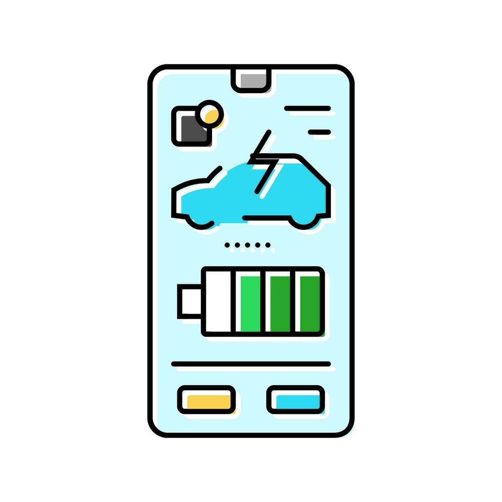 charging app electric color icon vector illustration