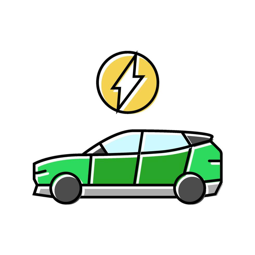 electric vehicle color icon vector illustration