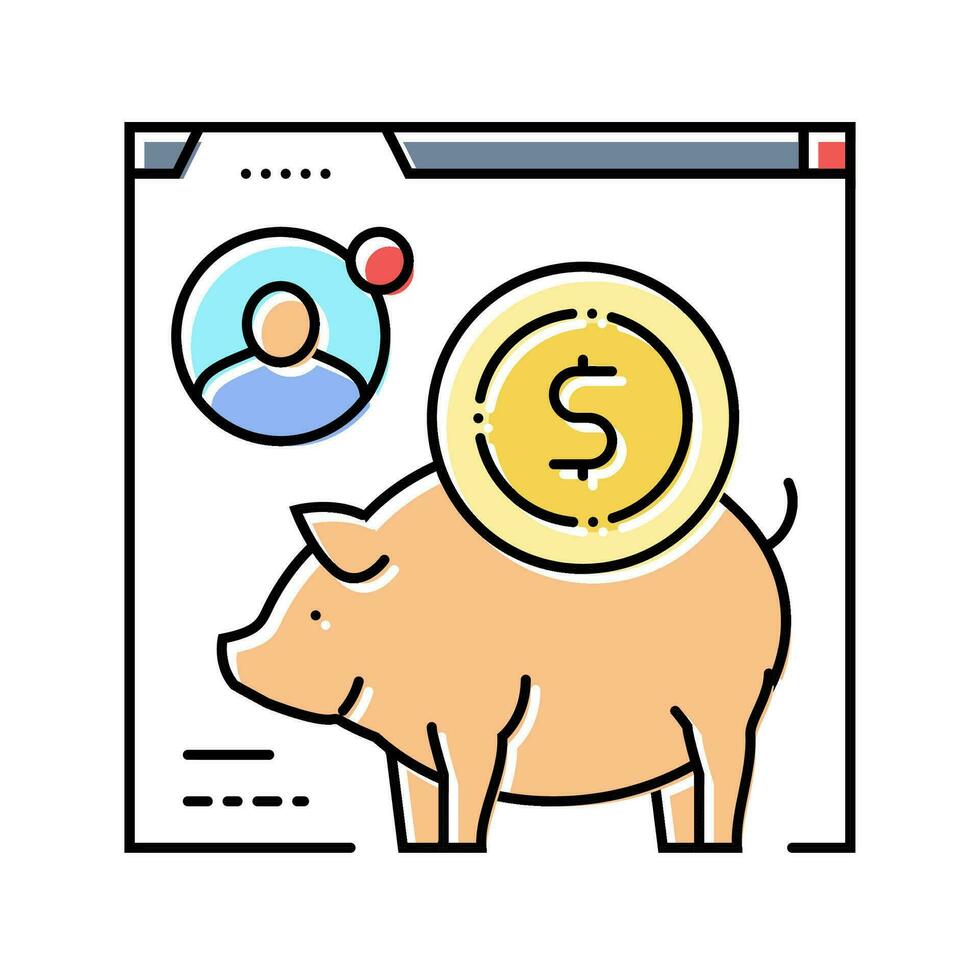 ahorros cuenta financiero tutor color icono vector ilustración