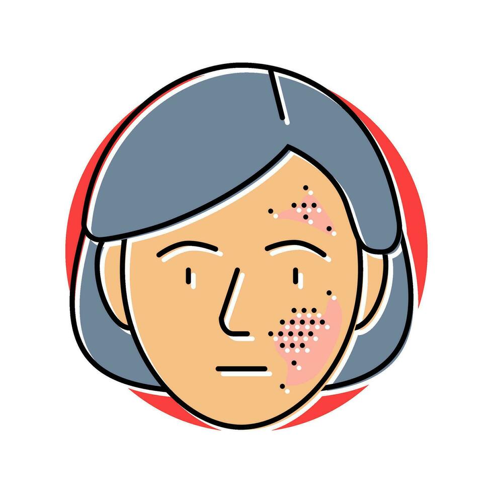 swollen face limbs disease symptom color icon vector illustration