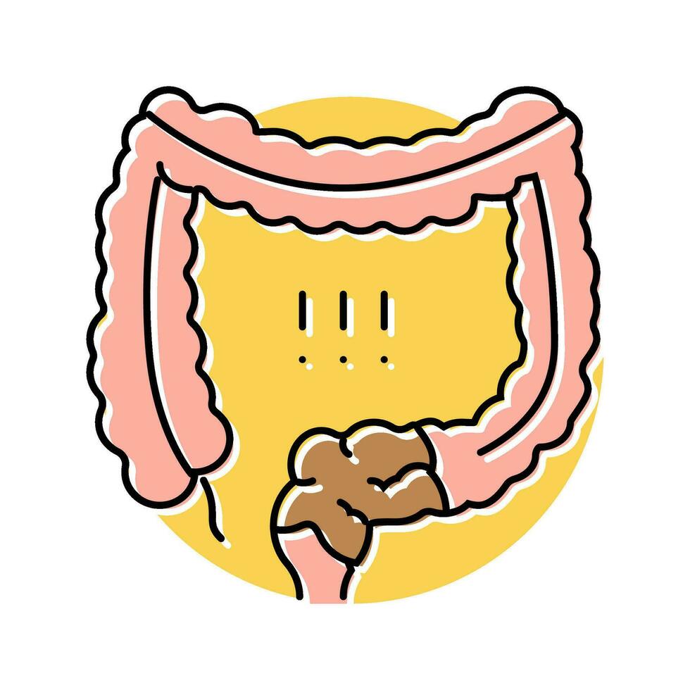 pérdida de intestino controlar enfermedad síntoma color icono vector ilustración