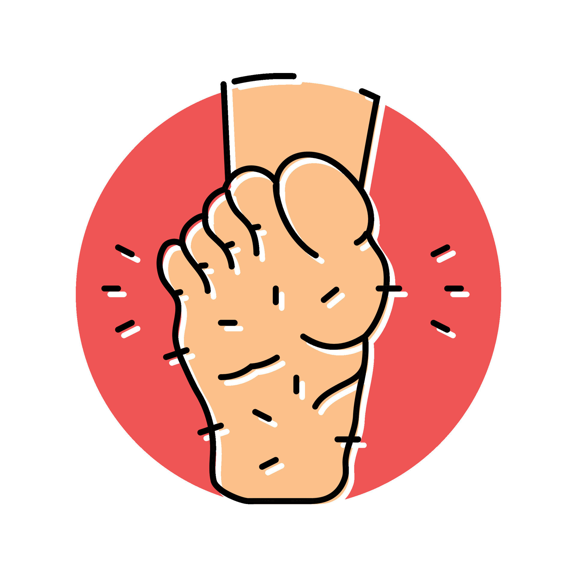 sensation pins needles disease symptom color icon vector illustration