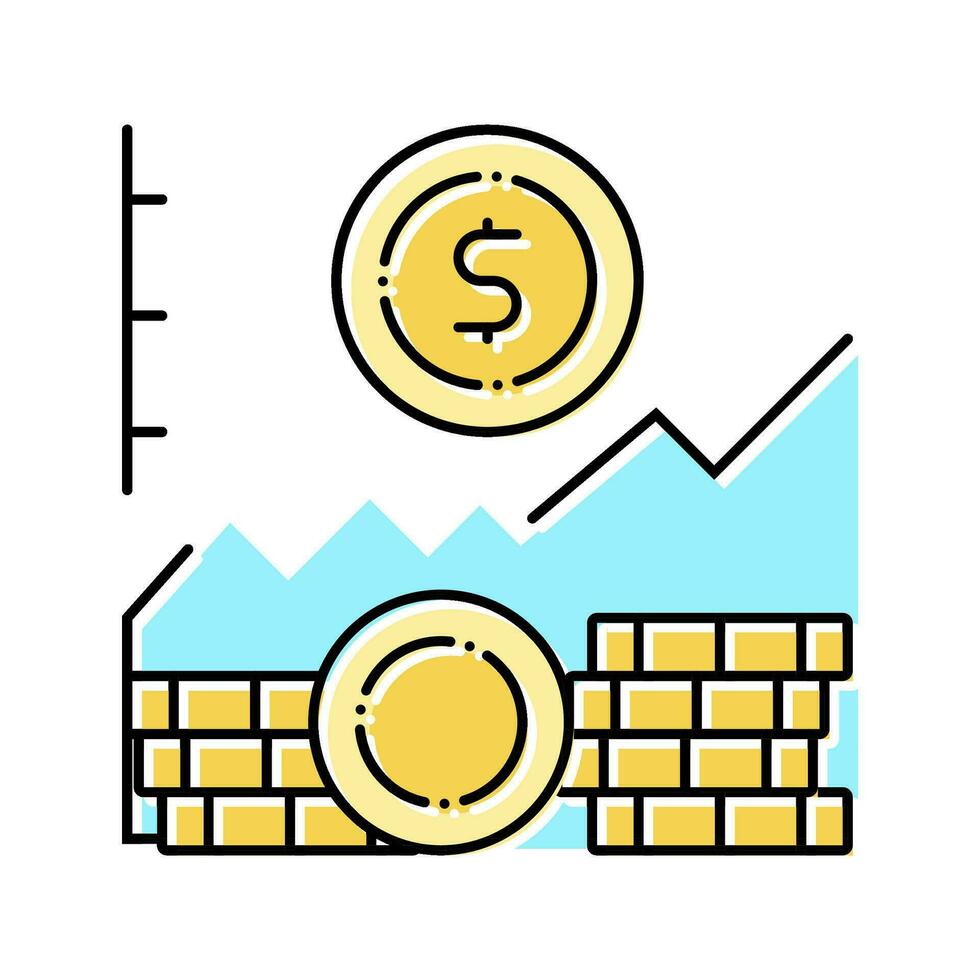 riqueza crecimiento financiero tutor color icono vector ilustración