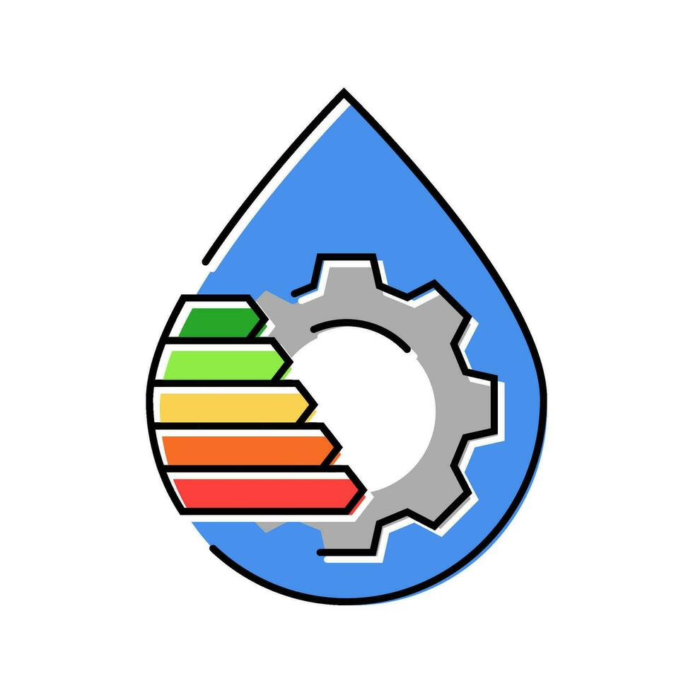 agua administración eficiente color icono vector ilustración