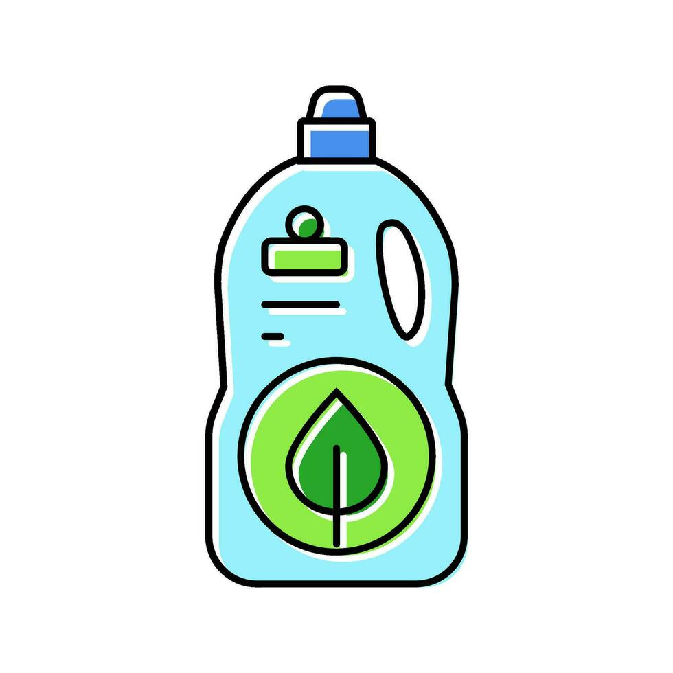 eco simpático limpieza verde vivo color icono vector ilustración