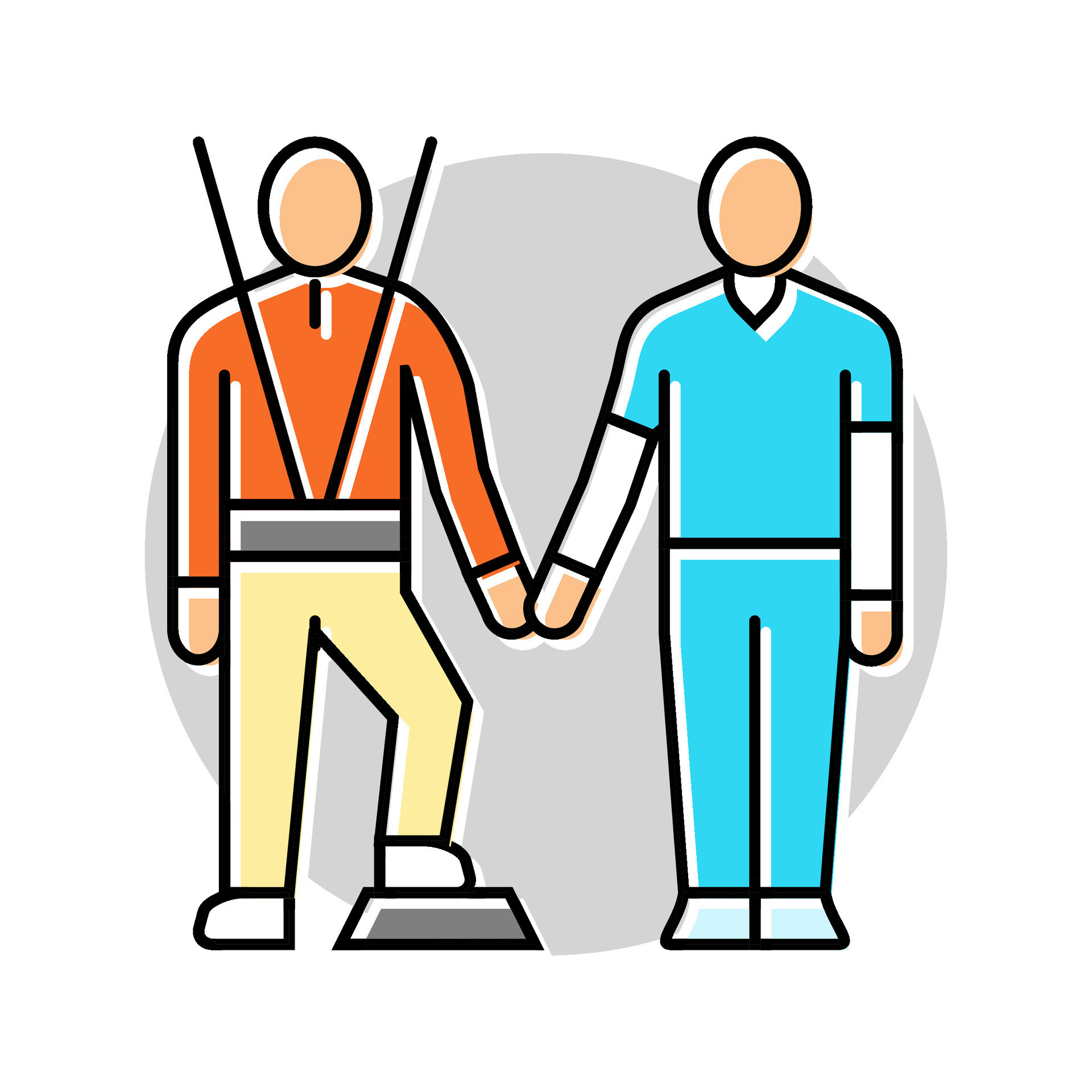 life skills training occupational therapist color icon vector