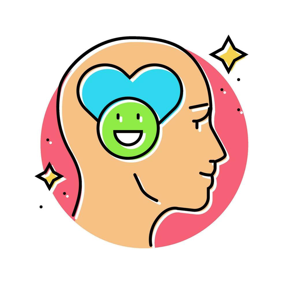 emotional well being mental health color icon vector illustration