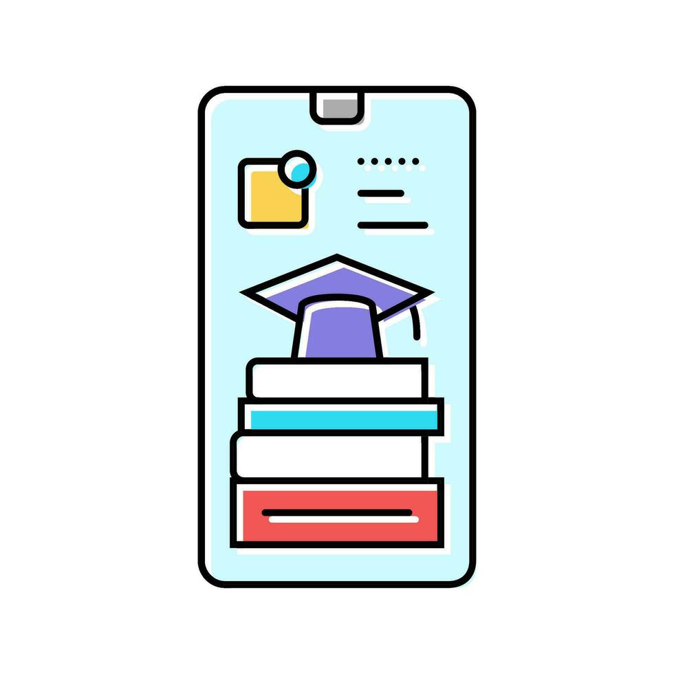 educational apps online learning platform color icon vector illustration