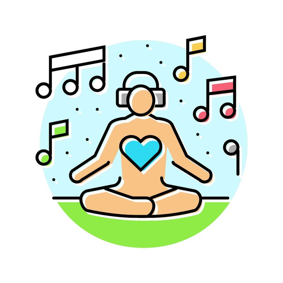 relaxation techniques mental health color icon vector illustration