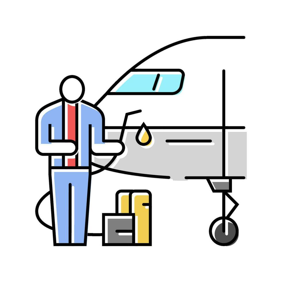 lubrication service aircraft color icon vector illustration