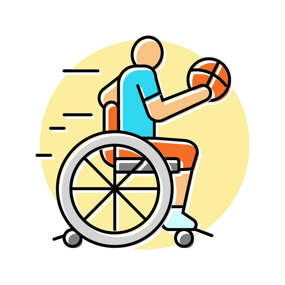 adaptado Deportes ocupacional terapeuta color icono vector ilustración