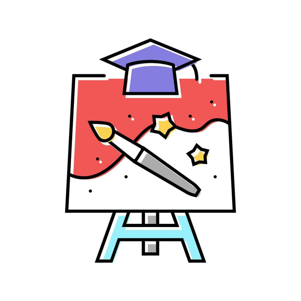 creativo letras primario colegio color icono vector ilustración