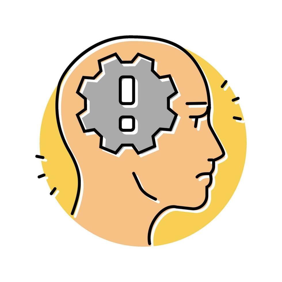 anxiety management mental health color icon vector illustration