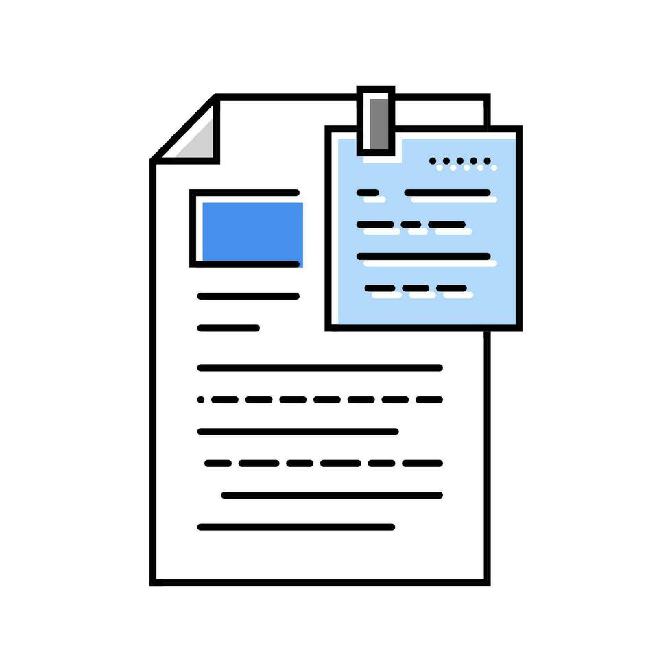 proofreading text technical writer color icon vector illustration