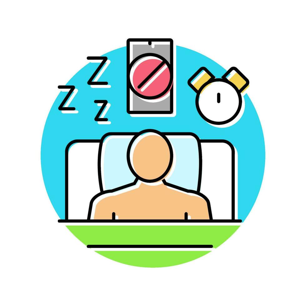 sleep hygiene mental health color icon vector illustration