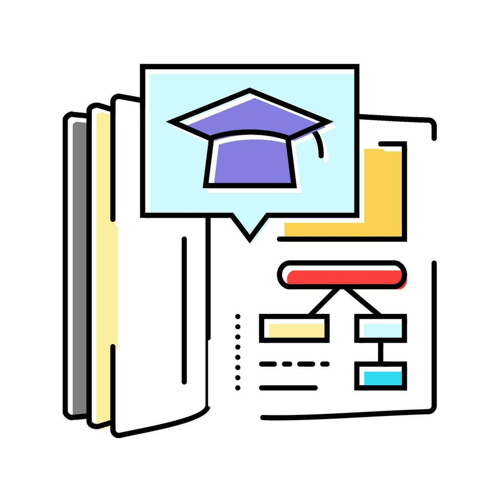 curriculum planning college teacher color icon vector illustration