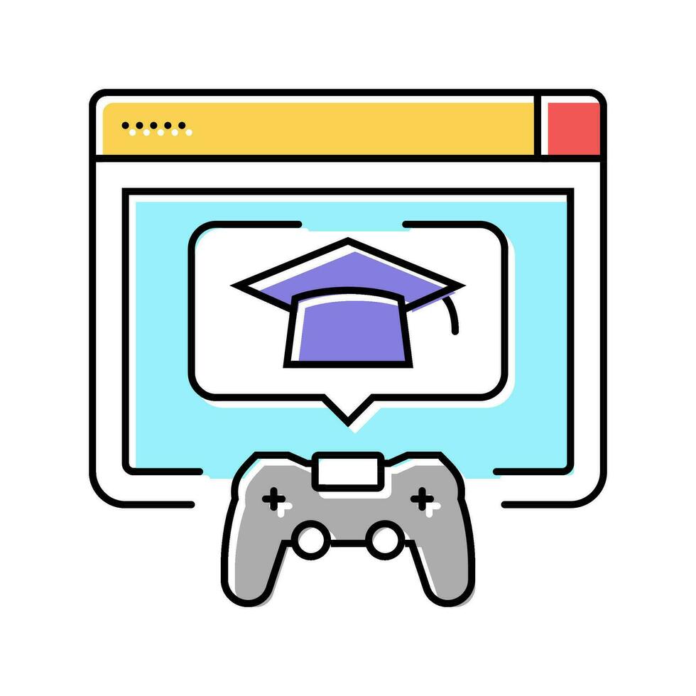 educational games primary school color icon vector illustration