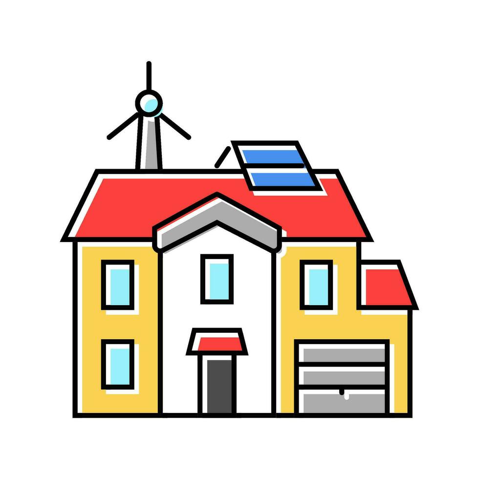 building energy efficient color icon vector illustration